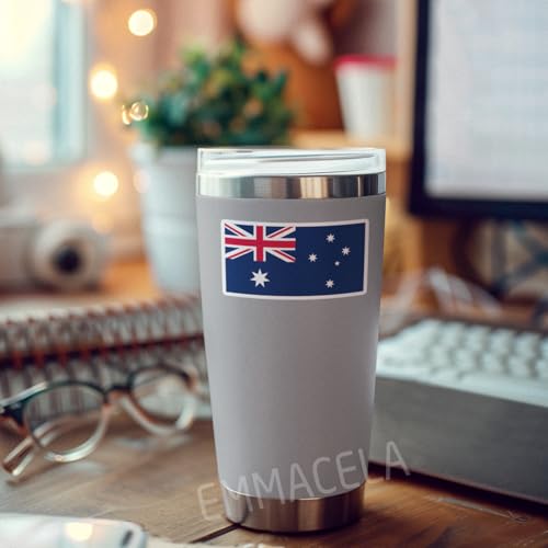 Image of (3PCS) Australia Flag stickers, Countries Flag Stickers - Waterproof Vinyl Decals For Laptops, Tumblers, Water Bottles, Books, Scrapbooks, Size 3 x 1.7 Inch