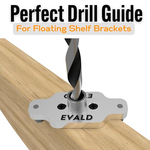 EVALD Dowel Jig Kit for Floating Shelf Bracket | 1/2 inch x 9.8 inch Drill Bit | Doweling Jig for Shelves and Mantels| Hardware Kit for Hidden Shelf Brackets | Floating Shelf DIY Woodworking Tool