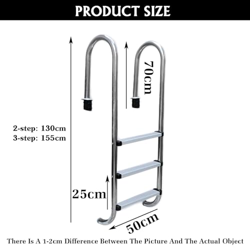 Escalera para piscina con 3 peldaños de acero inoxidable miniatura 2
