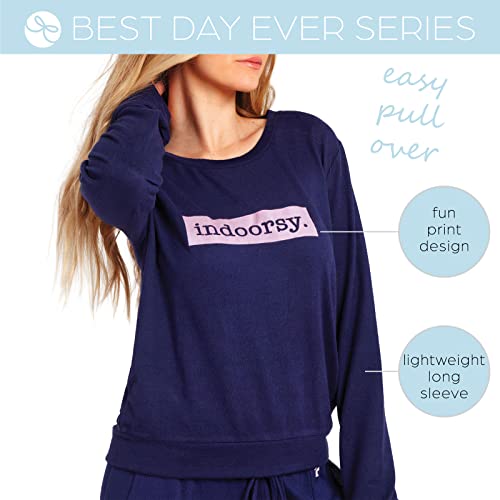 Hello Mello Best Day Ever Top Round Neck Lounge Sweater Long Sleeve Shirt for Women and Girls with Gift Bag2