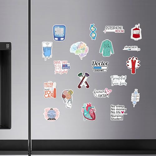 Image of WallDesign Fridge Magnets for Medical Students - Essential Magnet Set for Students, Budding Doctors, Nurses, and Clinics (Set of 20)