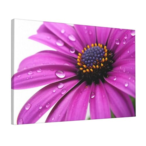 Toile marguerite violette YoupO pour raviver un mur vide de salon