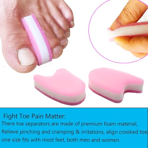 Image of 8 Pieces Premium Foam Toe Separators - Toe Spacers for Corn, Blister, and Hammer Toe Relief