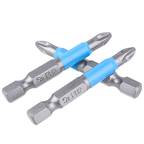Yakamoz 10Pcs Phillips Bits #2 Magnetic Screwdriver Bit Set 1/4" Hex Shank Cross Head Ph2 Screwdriving Bits For Impact Driver, 2-Inch #TOP3