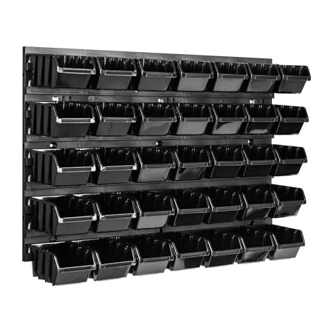 Storage System Wall Shelf with 35 Boxes Cover