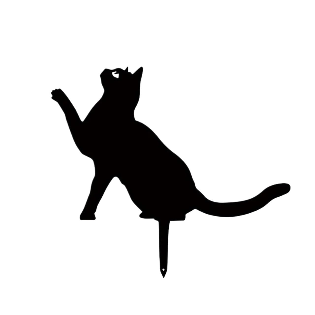 AFDHVTKLDR Garden Decorative Silhouette Cat Family Garden Stakes Decorative Cute Silhouette Animal Outdoor Statues for Yard Lawn(TY3156-04)