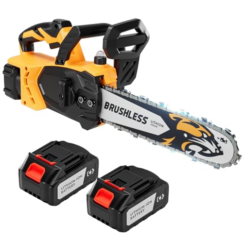 12-Inch 20V Cordless Chainsaw with 2 Batteries