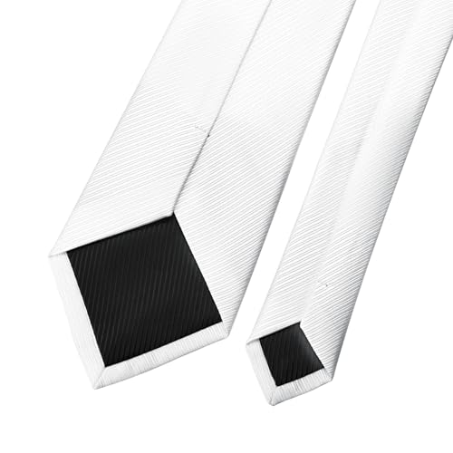 Image of KOOELLE Men's Ties Solid Pure Color Plain Neckties Formal Black Ties For Men