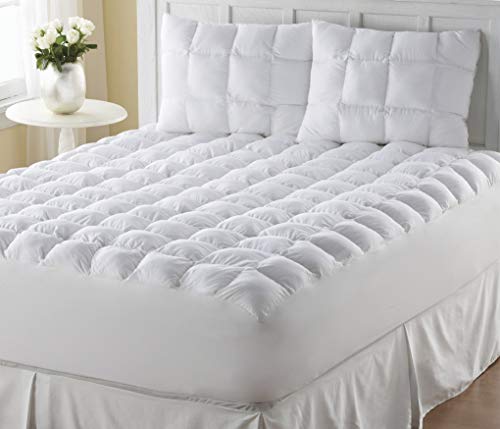 Magic Loft by Perfect Fit | Down Alternative Overstuffed Hypoallergenic Mattress Pad/Topper, 200 Threadcount (Twin XL)