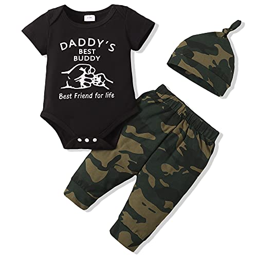 Renotemy Newborn Baby Boy Outfits Baby Clothes For Boys Short Sleeve Romper Camouflage Pant set Baby Boy Stuff Baby Boy Clothes 0-3 months