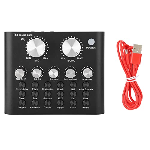 vocal mixer - Computer Karaoke Voice Mixer External Audio Mixer Bluetooth Mobile Phone Live Sound Card for Live Broadcast Recording, Home KTV, Voice Chat, etc