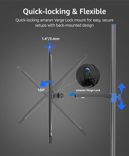 Image of amaran Verge Max LED Video Light,60W Bi-Color 22in Circular Edge-lit Panel Light,APP Control with Desk Clamp Stand Dimmable Desk Light for Home Office, Gaming, Podcast, Live Streaming (Charcoal)
