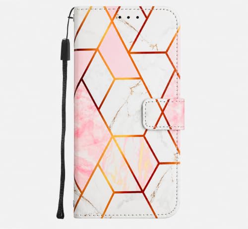 Image of TELETEL Marvel Magnetic Closure Flip Shock Proof Back Cover with Cards & Cash Pockets | Wallet Case - White & Pink for Vivo V50 5G