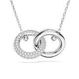 Swarovski Dextera Pendant, Interlocking loop, Clear, Rhodium Finish