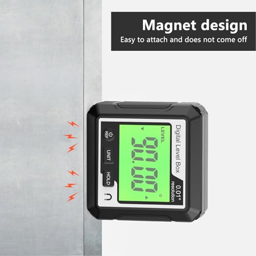 Digitalwinkel -Findersanzeige Mini -Prognosewinkel -Finder Messwerkzeug Elektronische Niveau Accessoire mit Magnet für Konstruktion, Holzbearbeitung und Maschinerie (Schwarz und ß)