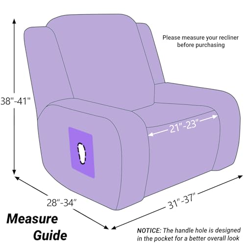 Image of ZNSAYOTX Stretch Velvet Recliner Cover 4-Pieces, Thick Soft Recliner Chair Slipcover with Pocket, Non-Slip Elastic Bottom for Kids Pets, Luxury Plush Reclining Protector Comfy Washable (Navy Blue)