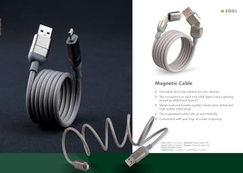 TeraaBliss 240W Magnetic USB C Cable 1.2M, Grey 70 g - Image 5