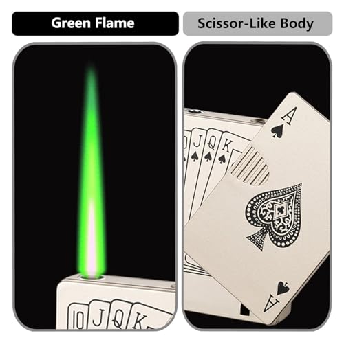 Encendedor Jet Torch con llama verde recargable miniatura 2