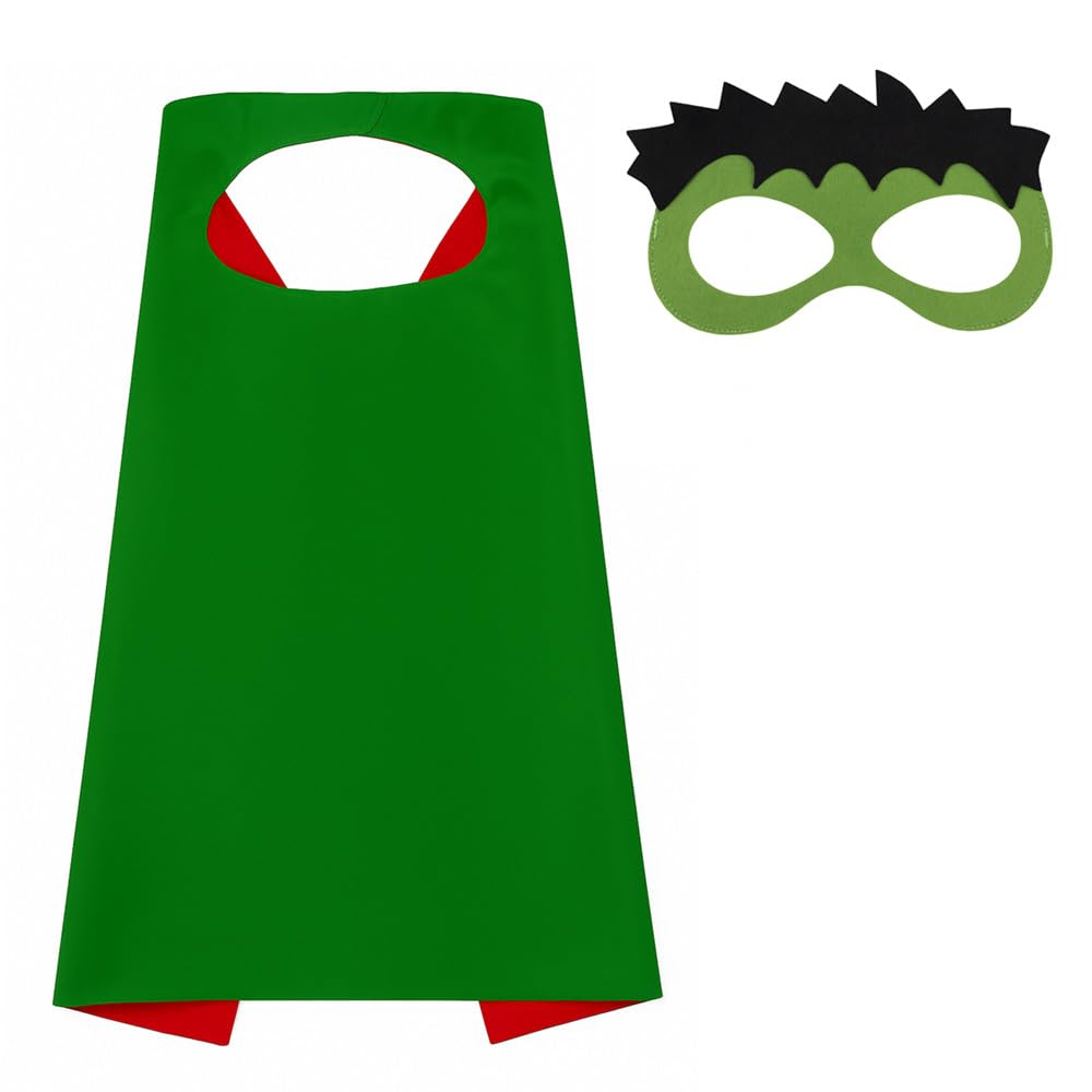 Superhero Capes and Masks Set for Kids - Soft Satin & Felt Costume for Boys and Girls, 3-12 Years Old - Birthday, Halloween, Christmas, Role Play, Dress-Up Fun