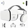VR Headset for iPhone & Android Phones with Wireless Headphones, Virtual Reality Goggles Set for 4.5″-6.5″ Phones，3D VR Glasses for IMAX Movies &VR Games