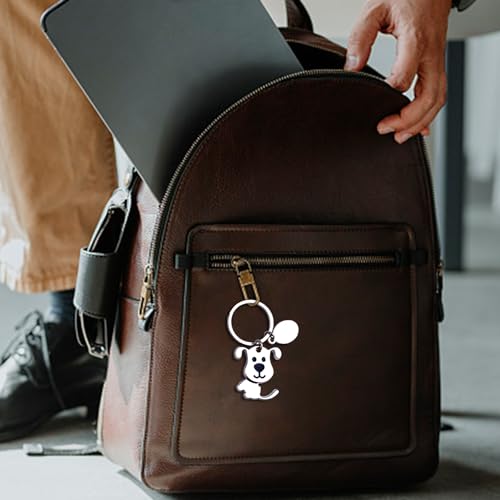 2 Stück Niedliche Hunde-Rucksack-Anhänger, Metall-Tier-Schlüsselanhänger Und Cartoon-Schlüsselanhänger Für Hundeliebhaber (Silber)