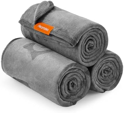 FEANDREA Hundedecke, 3er Set, waschbar, XL, 152 x 127 cm, Flanell | Haustier-Decke, Schutzdecke für Sofa, für mittelgroße und große Hunde, Taubengrau, Basco Kollektion PPB015G01
