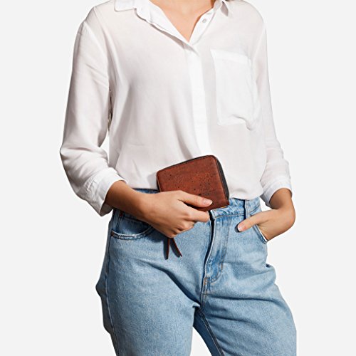 Cork RFID Square Wallet – Women’s Wallet - RFID Blocking - Vegan Leather – Cruelty Free – Eco Friendly - Red2