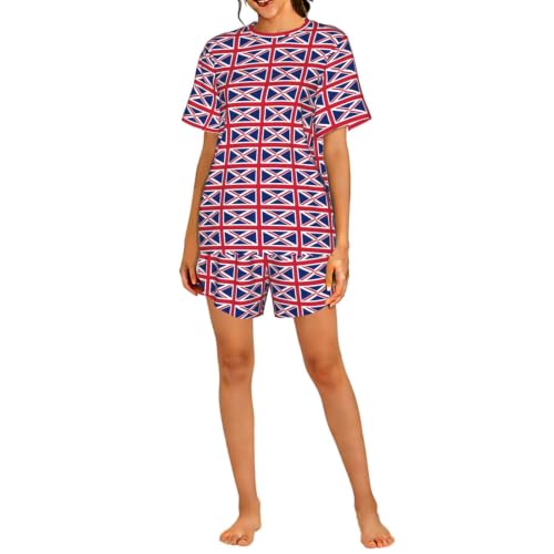 Pyjama court femme imprimé Royaume-Uni en maille ultra légère