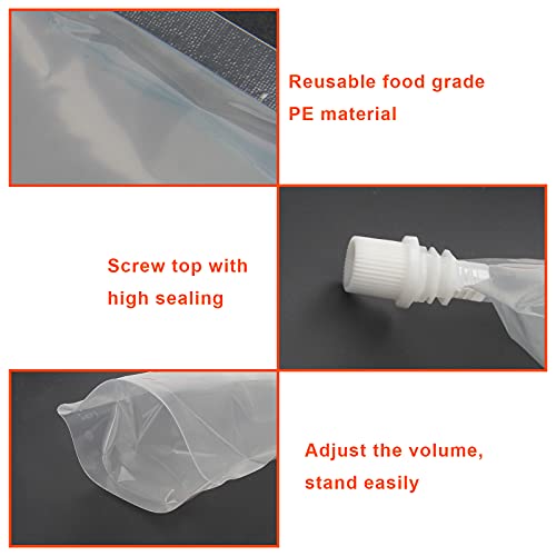 20Pcs Plastic Flasks Drink Pouches For Adults Cruise Pouch Reusable With Screw Top Flask Bags,Flasks For Beverages Plastic Sneak Travel Drinking Pouches For Adults 3 Funnel #TOP2