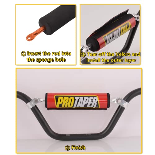 Qiilu Crossbar Handlebar Protector Pads, Round Motorcycle Handlebar Crossbar Bar Pad Protector For Motocross Dirt Bike Atv Quad Black #TOP3