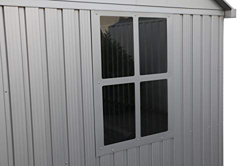 Duramax Aluminium 8 x 6 (4.80 m2) Garden Shed, All-Weather Durable & Waterproof Outdoor Storage Shed, Includes Skylight, Foundation, Window on Side & Lockable Double Doors