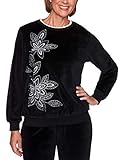 Alfred Dunner Women's Modern Living Knit Top (X-Large) Black