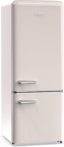 iio Refrigerador pequeño retro navideño de 22 pulgadas y 7 pies cúbicos con parte inferior del congelador, mini refrigerador para dormitorio, 3