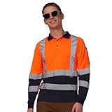 A-SAFETY Reflective Construction Polo Shirts Work Wear Gear Long Sleeve Safety Polo Shirt