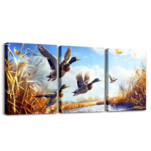 Peinture murale canard colvert rustique pour sublimer une chambre d'enfant marron