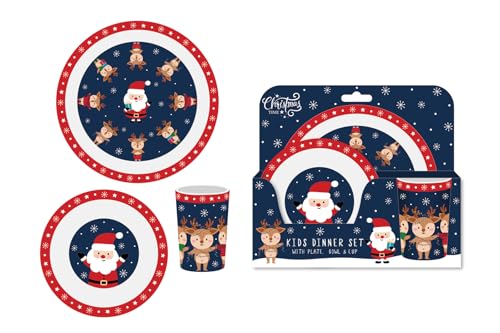 RSW Weihnachts-Weihnachtsmann & Freunde Kinder-Geschirrset –...