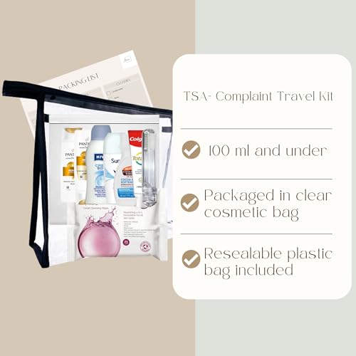 Women’s Mini Travel Toiletries Set – Travel Size Toiletries Under 100ml, Airport Security Approved Essentials with Clear Travel Bag for Holiday, Hospital, Maternity, Camping - Image 4