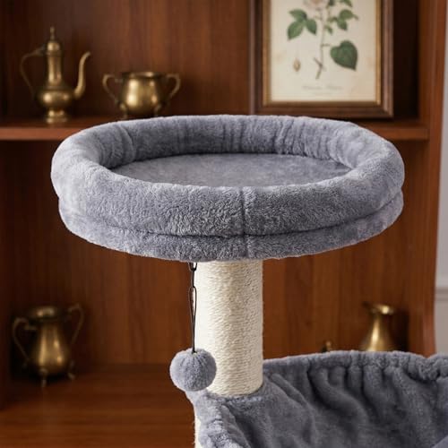 Torre rascador para gatos interior gris 36.22 in miniatura 3