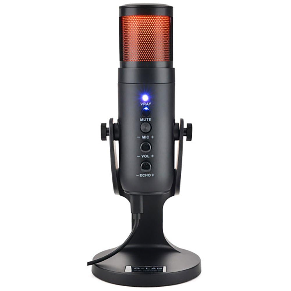THE G-LAB K-Mic NATRIUM Gaming Microphone RGB Audio, Anti-Vibration Support - USB Desktop Microphone Ideal for Gaming, Streaming, Podcast, Twitch, Youtube for PC/PS4/PS5 - NEW 2022