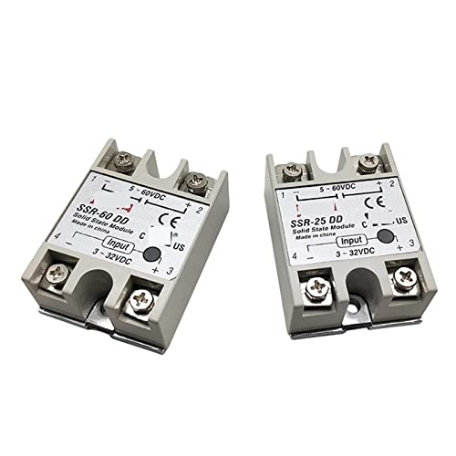 Relé de estado sólido SSR-80DD con salida 5-60V y cubierta blanca de alta protección