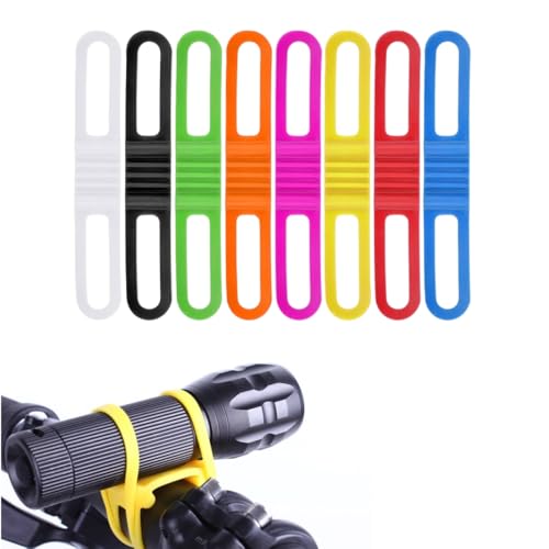 LYTIVAGEN 8 Stück Fahrrad Silikonband Elastische Taschenlampe Halterung...