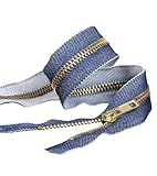 blu MYMERCERIE Cerniera Jeans separabili Jeans scuro Oro - Dimensione 60cm