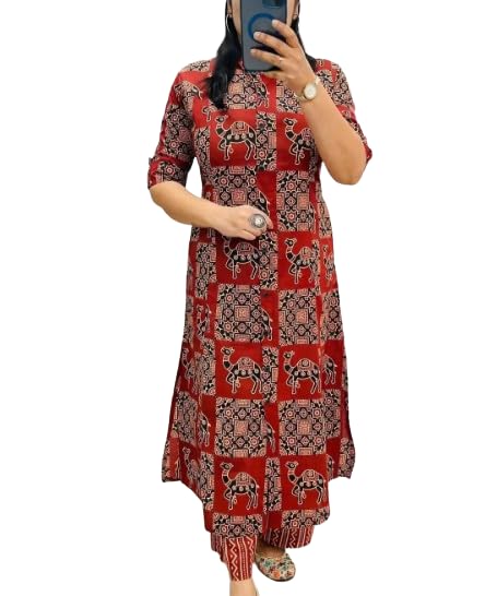 Ethnic Digital Print Co-Ord (IN, Alpha, 2XL, Regular, Brown)