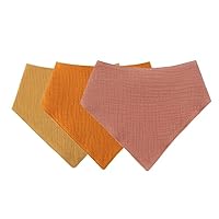 Lot 6 Bavoirs Bébé Triangle Bandana 100% Coton Doux Absorbant - Réglable 0-36 Mois Unisexe