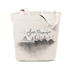 canvas tote bag with san francisco printed on front