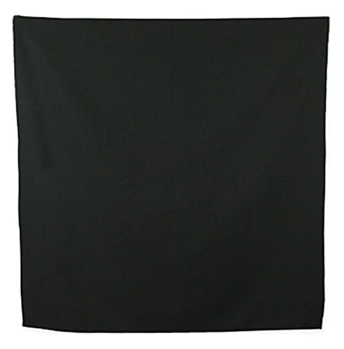 Historical Emporium Men's Cotton Western Neckerchief Solid Black #TOP2