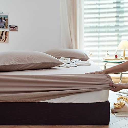 JIANINGHOME Spannbetttuch in Allen Größen 120x200,Spannbettlaken - 100% Baumwolle Bettlaken Spannbetttuch Topper Boxspringbett.