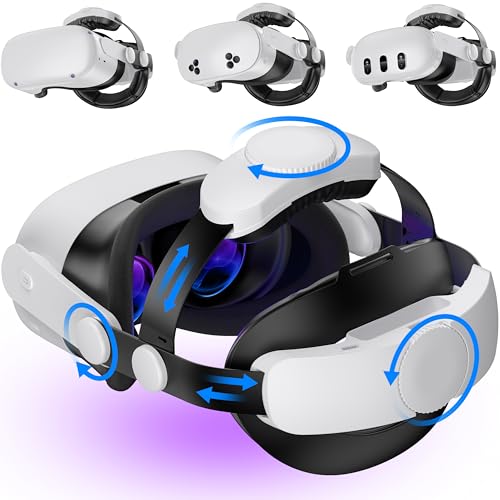 Kawaye for Meta Quest 3S/Quest 2/Quest 3 Head Strap, Double Knobs Adjustable Elite Strap...