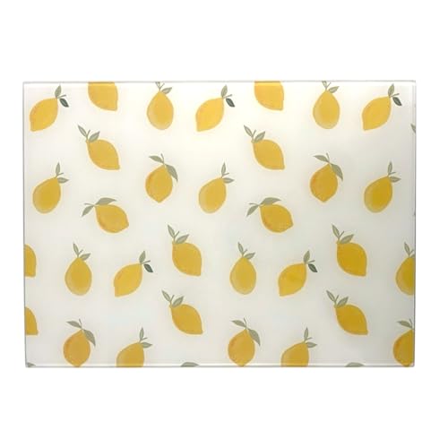 Glass Chopping Board Tempered Glass Cutting Board Kitchen Worktop Protector - Lemon