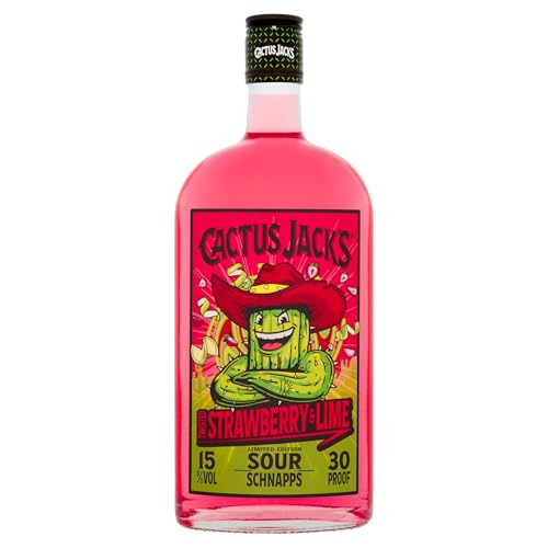 Cactus Jacks Twisted Strawberry and Lime flavoured sour schnapps made for shots mixed alcoholic drinks and cocktails 700ml 15% ABV